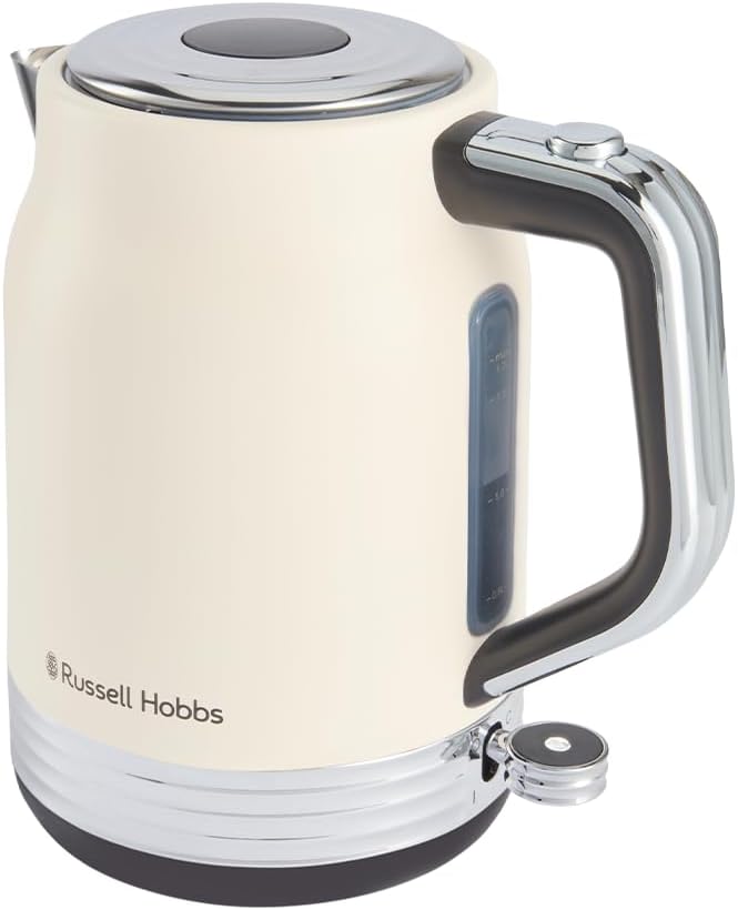 Russell Hobbs Hanley Electric Kettle [1.7 L, 2400 W] (Vintage Jasmine Design, Stainless Steel, Energy Saving, Push Button Lid, Water Level, 360° Base, Cord Storage) 28640-70 - Image 1