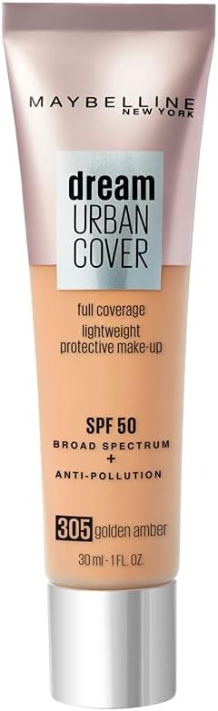 Maybelline New York - Perfecteur de Teint - Protection Anti-UV & Anti-Pollution - Dream Urban Cover - Teinte : Ambre Doré (305) - 30 ml - Image 1