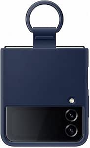 Samsung Flip 4 Silicone Case with Ring Navy Blue - Image 1