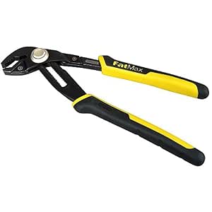 STANLEY 0-84-647 - Latching power strip pliers - FATMAX range - Induction reinforced jaw - Pushlock button 17 positions - Bi-material handle - Black chrome finish - ISO/DIN 8976 standards. - Image 1