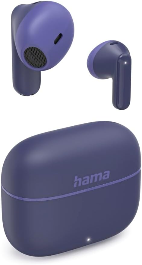 Hama Freedom Light II Wireless Bluetooth 5.3 Earbuds, In-Ear, TWS, Battery Life 20h, Earbuds Compatible with Siri Google Assistant, Microphone, Voice Control/Touch Control, USB-C Charging Box, Blue - Image 1