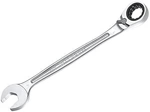 FACOM - Metric Ratchet Combination Wrench 13 mm - 467B.13 - Non-slip Ultra-Grip System - Compact Ratchet Mechanism Reversible by Lever - Eye and Fork Inclined at 15° - Satin Chrome - Image 1