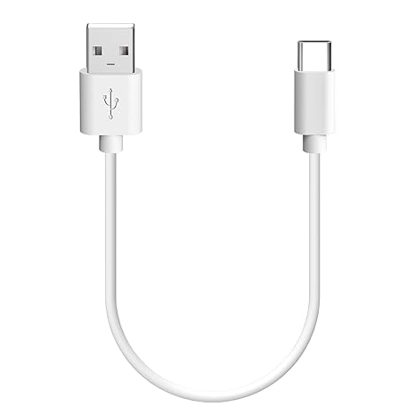 Geekria Type C Charging Cable, Compatible with Google Pixel Buds 2, Samsung Galaxy Buds, Gear IconX, Jabra Elite 75t / USB-A to USB-C Charger Charging Cord Replacement (White) - Image 1