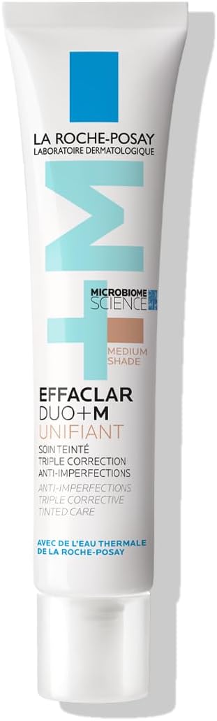 La Roche-Posay, Effaclar Duo+M, Soin Teinté Anti-Imperfections, Peaux à Tendances Acnéique, Triple Correction Boutons, Points Noirs et Marques, Effet Unifiant et Matifiant, Teinte Medium, 40 ml - Image 1
