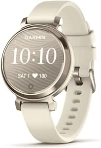 Garmin Lily 2 – Small and Elegant Smart Watch – Cream Gold with Silicone Strap White Coconut - Image 1