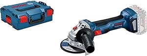 Bosch Professional Angle grinder system GWS 18V-7 (Ø disc 125 mm, protective cover, additional handle, clamp flange, quick-release nut, without battery or charger, in L-BOXX 136) - Image 1