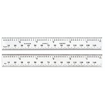 Starrett C636EM-6 Spring with cm and Tempered Steel Ruler mm Graduations, 6" Length, Width: 19mm, Thickness 1.2mm - Image 1