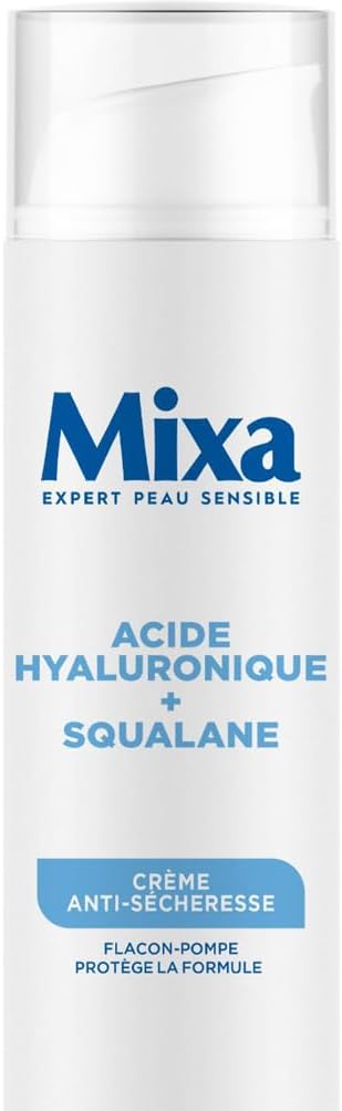 Mixa - Crème Anti-Sécheresse - à l'Acide Hyaluronique et au Squalane - Hydrate pendant 48H - Apaise les Tiraillements - Hypoallergénique - 50 ml - Image 1