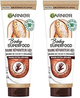 GARNIER Body Superfood - Baume Réparateur - Crème Mains Nourrissante - Hydratation 48h - Beurre De Cacao & Céramide - 98% d'Origine Naturelle - Vegan & Cruelty Free - Mains Extra Sèches - 75 ml - Image 1
