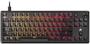 Corsair K70 CORE TKL RGB Tenkeyless Mechanical Gaming Keyboard - MLX Red v2 Linear Switches Pre-Lubricated Dual Layer Sound Damping ABS Double-Shot Keys QWERTY UK Black - Image 1