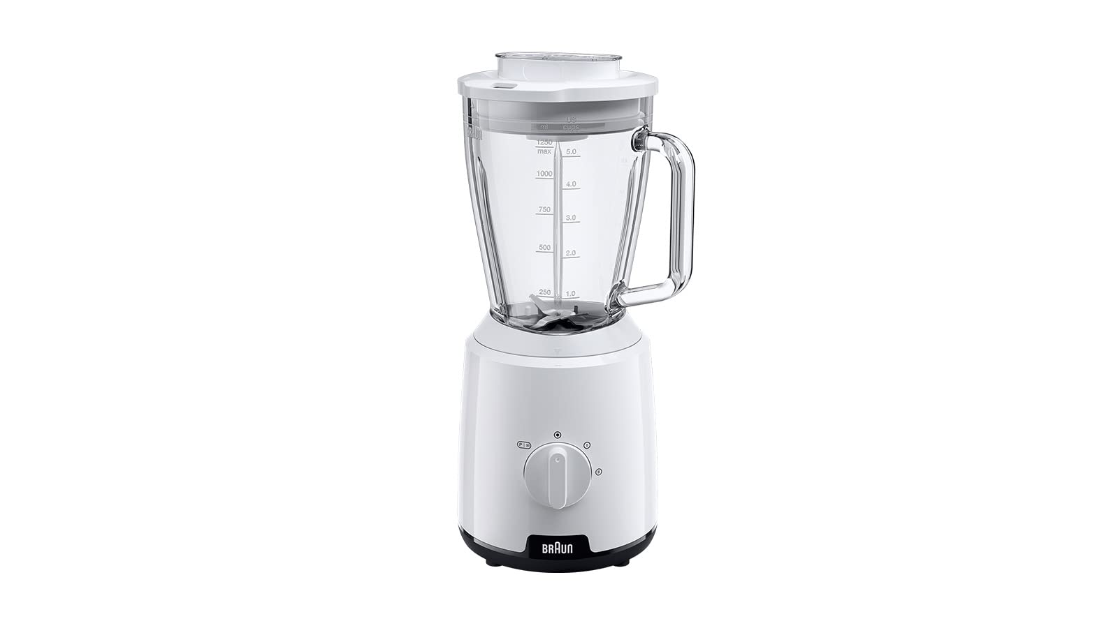 Braun Household PowerBlend 1 JB1050WH 600W 2-Speed Mixer, 1.5L Glass Blender Container and Ice Crusher Function, Kitchen Aid for Crushing, Crushing, Mixing, White - Image 1