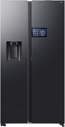 Samsung AI Home RS90F64EDF/EF Side-by-Side Refrigerator with Water/Ice Dispenser, Wifi with AI Energy Mode, AI Home Display, SpaceMax, 614 L, WxHxD: 91.3 x 178.5 x 72.5 cm, Anthracite          [Energy Class D] - Image 1