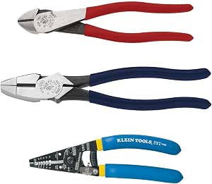 Klein Tools 80121 Wire Stripper with Wire Stripper and Diagonal Cutting Pliers 3 Pieces - Image 1