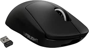 Logitech G PRO X SUPERLIGHT Wireless Gaming Mouse, 25K Hero Gaming Sensor, 25600 DPI, Ultra-Light with 63g, 5 Programmable Buttons, Long-Life Battery, PC/Mac – Black - Image 1