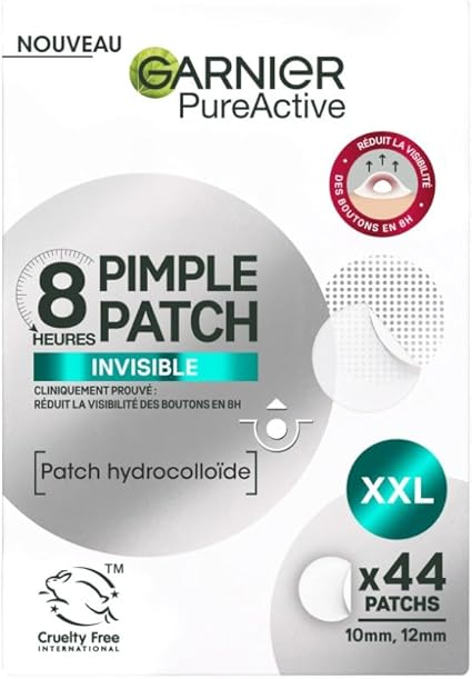 GARNIER Pure Active - Button Patch Pack XXL - Reduces the Appearance of Buttons in 8H* - Clinically Proven - Invisible & Ultra-Thin - Hydrocolloid Technology - Vegan & Cruelty-Free - Men and Women - Image 1