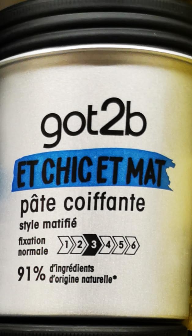 Schwarzkopf - Got2b - Hair Styling Paste - Chic and Matte - Matte Finish - Matte Effect - Normal Hold - No Glue - 100 ml Pot - Pack of 3 - Image 1