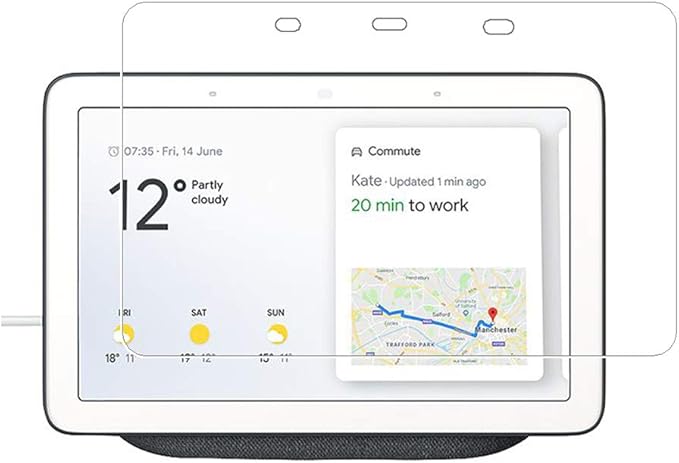 Google Home Hub Screen Protector, Google Home Hub Screen Protector, 9H Hardness, 9H Hardness, Tempered Glass Screen Protector for Google Home Hub with Fingerprints, Bubble Free, Clear - Image 1