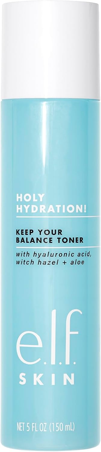 e.l.f, Keep Your Balance Toner, Doux, Rafraîchissant, Supprime le maquillage et les impuretés, Hydrate, Nettoie, Apaise, Infusé avec de l'acide hyaluronique, de l'hamamélis et de l'aloe, 150 ml - Image 1