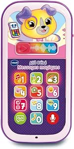 VTech - Allô Bébé Magic Messages Pink, First Interactive, Talking and Musical Phone with Voice Recorder, Voice Changer and Light Effects, Baby Gift from 9 Months - Image 1