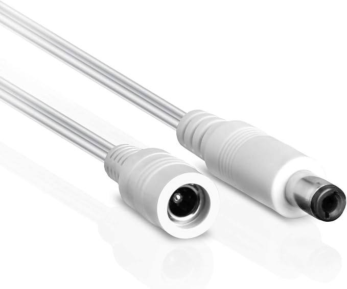 Wicked Chili 5m DC Power Extension Cable Compatible with Philips HUE Lightstrip Plus (White and Color Ambiance) V3 and V4 (Purple Packaging) for AC Adapter S020YM2400083, White - Image 1