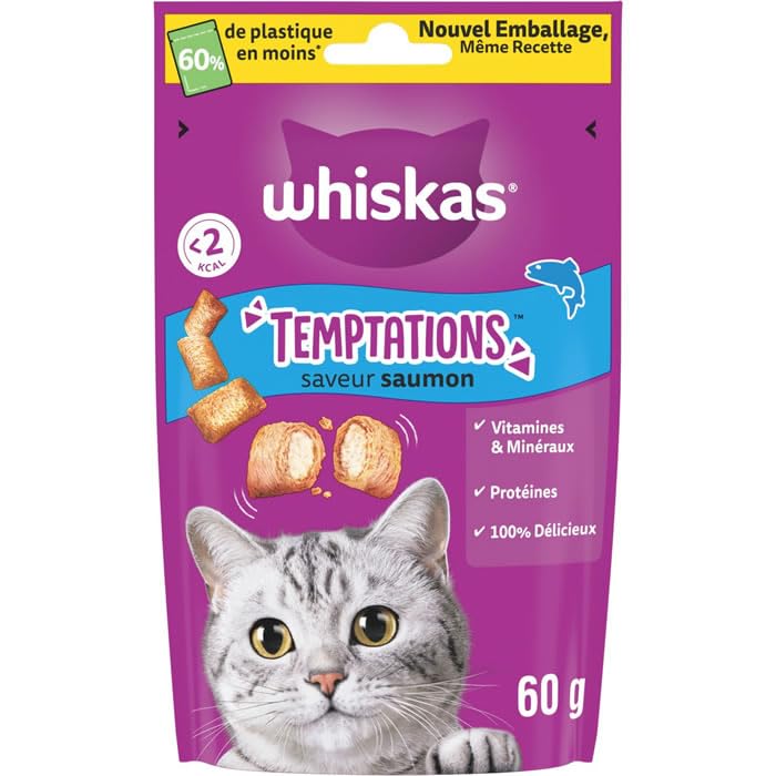 Whiskas Temptations Salmon Flavor 60g - Image 1