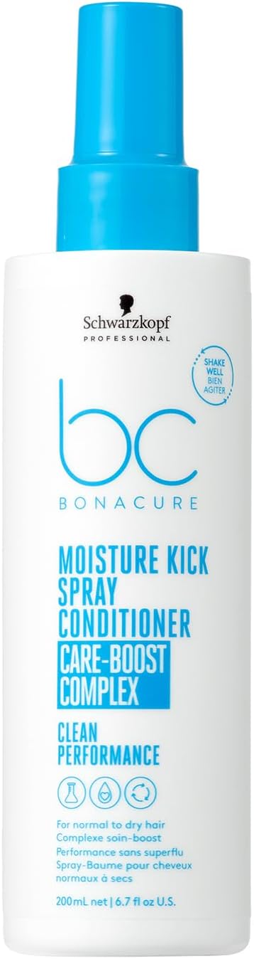 Schwarzkopf Professional Bonacure Moisture Kick Spray Conditioner Cheveux Normaux À Secs Complexe De Soins Végan Care Boost Complex Hydratant Démêlant 200 ml - Image 1
