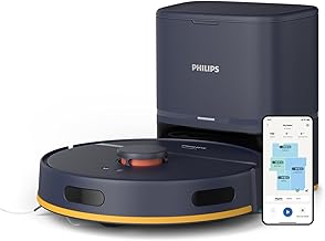 Philips HomeRun 2000 series: Robot aspirateur serpillière 2700 Pa d'aspiration 130' d'autonomie, Navigation laser, Carpet boost, station de vidange automatique, Commande par app, Bleu Nuit (XU2100/10) - Image 1