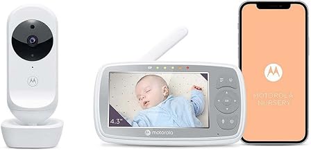 VM44 Connect Wi-Fi Baby Monitor with Camera - Baby Monitor with 4.3" HD Video Screen, Motorola Nursery App, Night Vision, Lullabies, Microphone, Ambient Temperature - Image 1