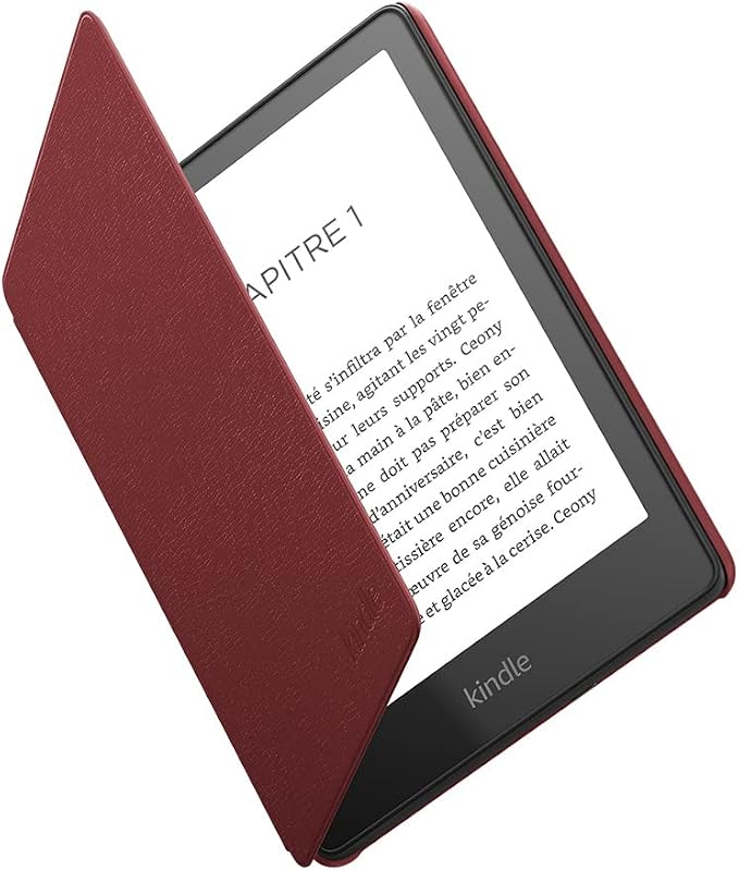 Étui en cuir pour Amazon Kindle Paperwhite | Compatible avec les appareils 11e génération (modèle 2021) | Design fin et léger | Bordeaux - Image 1