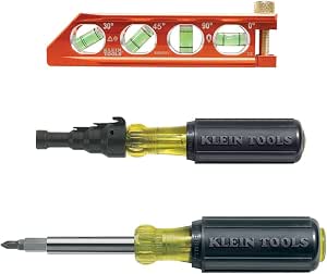 Klein Tools 80073 Reamer Screwdriver Set with Duct Reamer, Reamer Screwdriver and Magnetic Level, 3-Piece - Image 1
