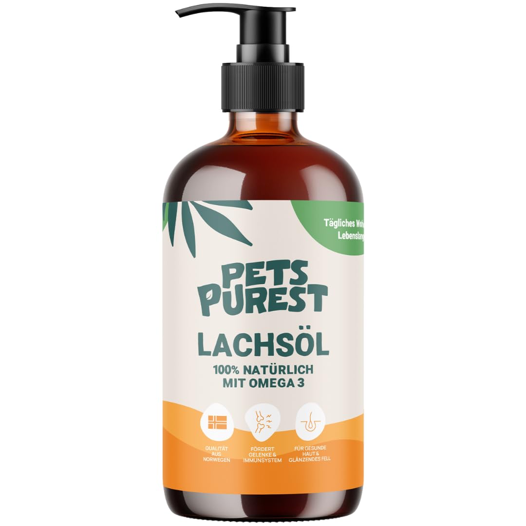 Pets Purest Salmon Oil for Dogs and Cats 1000ml - Pure Norwegian Salmon Oil with Omega 3-6-9 and Vitamin E - Supports Skin, Coat, Joints and Immune System - Image 1