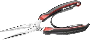 FACOM 185A.20CPE 1/2 Round Nose Pliers, Red/Black, 200 mm - Image 1