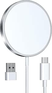 Magnetic Wireless Charger for iPhone 15W, Fast Charger Compatible with Mag-Safe for iPhone 17/16/15/14/13/12/X/XS/XR/AirPods 4/3/2/Pro-White, Christmas Gift - Image 1