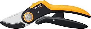 Fiskars Anvil Pruner, Plus PowerLever, P741, for Dry and Hardwood, Non-Stick, Stainless Steel Blades, Length: 22 cm, Black/Orange, 1057171 - Image 1