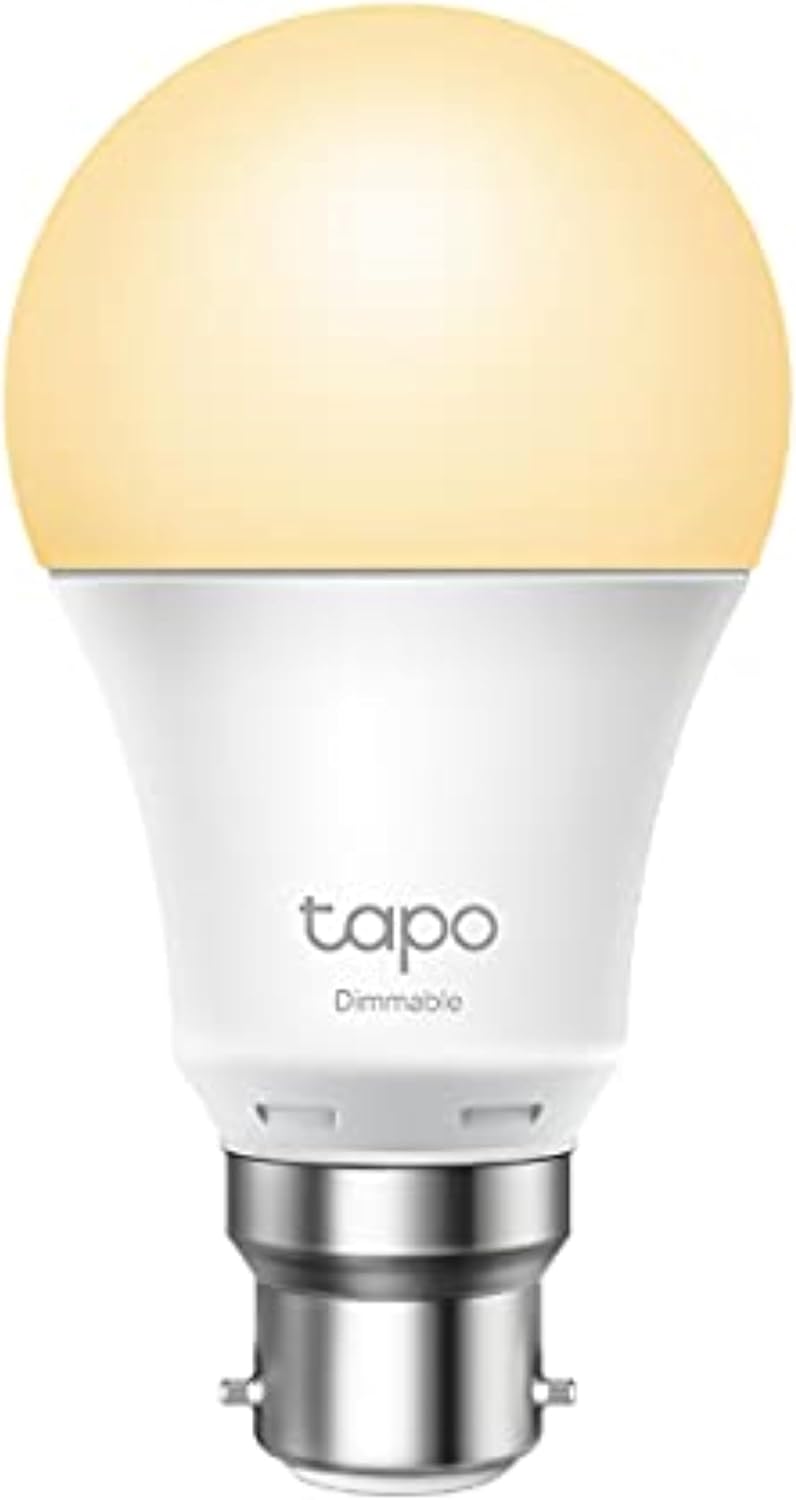TP-Link Tapo Smart Bulb, Smart Wi-Fi LED Light, B22, 8.7W, Energy saving, Works with Amazon Alexa and Google Home, Dimmable Soft Warm White, No Hub Required (Tapo L510B) [Energy Class F] - Image 1