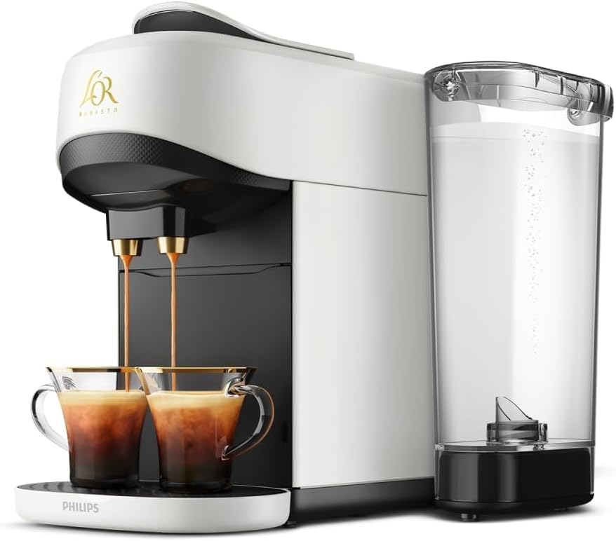 Philips L'OR BARISTA Absolute Capsule Coffee Machine - 19 Bar System, Double Capsule Recognition, Enjoy Ice, Intensity Boost, Compatible with XXL Capsules, Satin White - Image 1