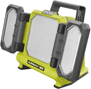 RYOBI - ONE+ RLP18-0 18V Wireless LED Triple Panel Light Lamp – Adjustable Head, Tripod Mount Possible, Compact – Ideal for Building Sites, Garage, Painting Work – Battery Not Included          [Energy Class A++] - Image 1