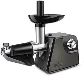 BLACK+DECKER BXMM1000E - Hachoir à viande 1000W, Lames en acier inoxydable, Accessoires : adaptateur à kebbés et adaptateurs à saucisses - Image 1