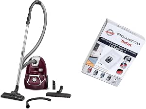 Rowenta Compact Power apirapolvere Sleds with Bag, 3 AAA Home and Car (Home & Car) Aubergine & Rowenta ZR200520 Hygiene + Optimal High Filtration Bag – White – Box of 4 Units - Image 1