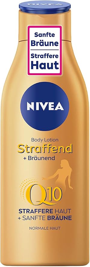 NIVEA Q10 Firming Tanning Body Lotion, Gentle Tan Care with Fresh Summer Scent, Skin Care for Firmer Skin in Just 10 Days (200ml) - Image 1