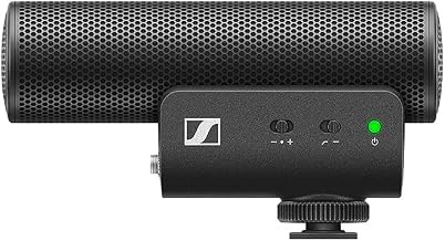 Sennheiser MKE 400 Microphone canon directionnel embarqué avec connecteurs TRS et TRRS de 3,5 mm pour caméra numérique reflex, bridge et mobile, 508898 - Image 1