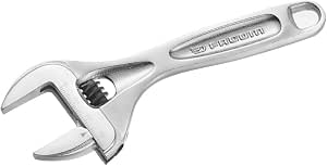 FACOM - Short adjustable wrench 6 cm - 113AS.6C - Thinner head for large opening capacity max 41mm - Mobile jaw - Lightweight and ergonomic wrench - Chrome body - Hand tools - Image 1