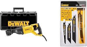 DEWALT DWE305PK-QS Corded Reciprocating Saw – 1100W – Special Hard Applications & Box of 8 XR Runtime Reciprocating Saw Blades for Cutting Wood and Metal 152-230 mm DT99551-QZ - Image 1