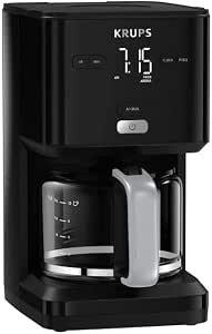 Krups KM6008 Smart'n Light Coffee Maker Filter | Intuitive Display | 1.25 Litre Capacity for Up to 15 Cups of Coffee | Automatic Shut-Off Function | Drip Stop | 24 Hour Timer | Black - Image 1