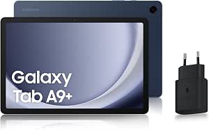 Samsung Galaxy Tab A9+ Android Tablet, 64GB Storage, Large 11" Screen, WiFi, 3D Sound, Navy Blue, with 25W Fast Mains Charger Included (French Version) - Image 1