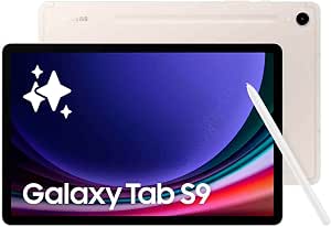 Samsung Galaxy Tab S9 Tablet with Galaxy AI, Android, 11 Inch 128GB Storage, MicroSD Reader, WiFi, S Pen Included, Cream, Exclusive to Amazon Version FR - Image 1