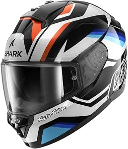 SHARK, Full Face Motorcycle Helmet RIDILL 2 APEX x Troy Lee Designs Black White Blue KWB, - Image 1