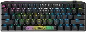 Corsair K70 Pro Mini Wireless RGB 60% Mechanical Gaming Keyboard (Ultra-Fast Wireless Technology Less than 1ms, Removable Cherry MX Red Switches, PBT Dual Injection Keysets) Black - Image 1