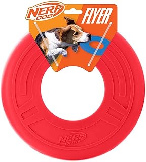 Nerf Dog Atomic Flyer Jouet pour Chien, Disque Volant, léger, Durable et résistant à l'eau, idéal pour la Plage et la Piscine, 25,4 cm de diamètre, pour Les Races Moyennes et Grandes, unité Unique, - Image 1