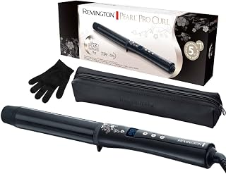 Fine & Thick Hair Curler [32mm: Glamorous Curls] (High quality ceramic with pearl chips, even heat, 130-210°C, protective glove) Curling iron black CI9533 - Image 1